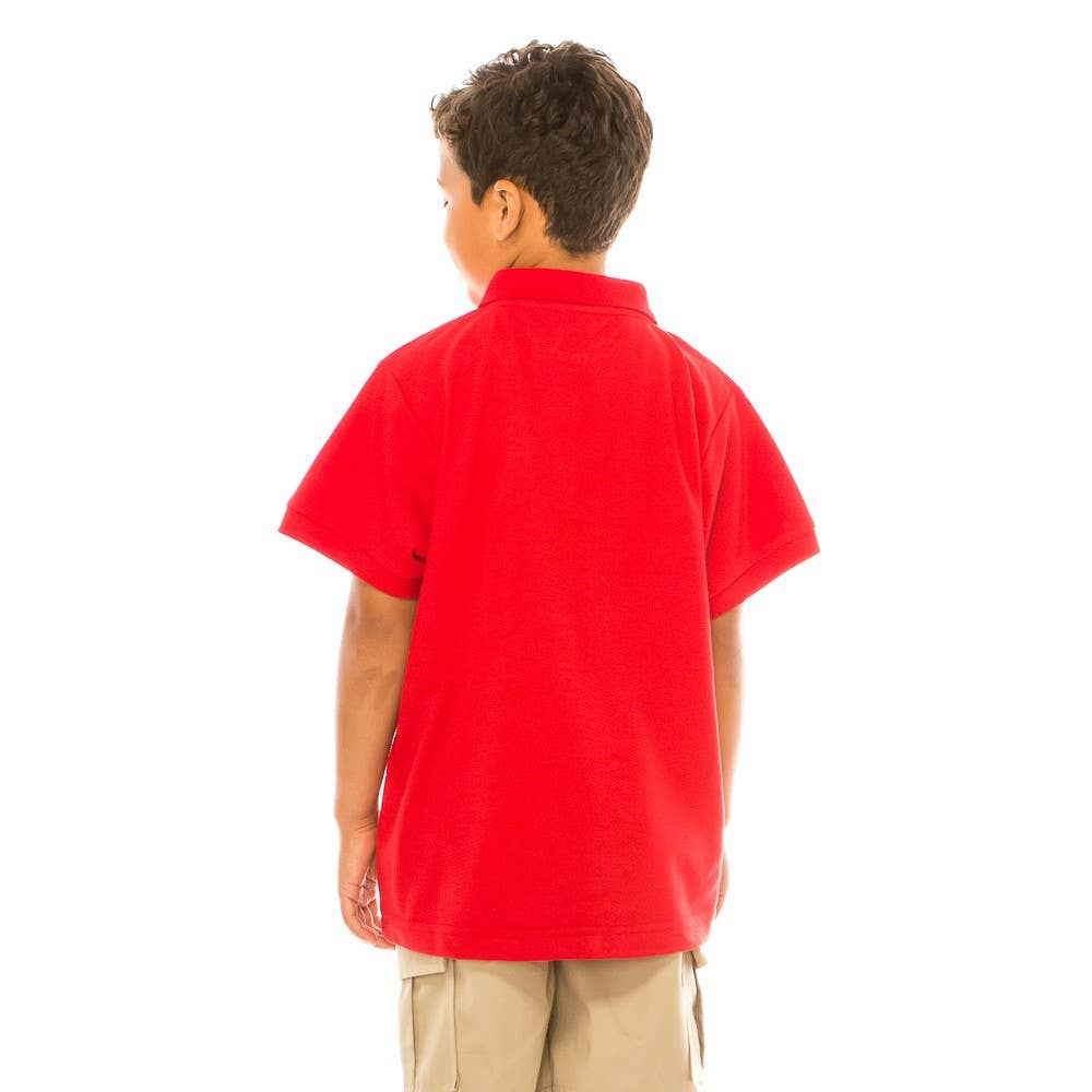 Unik - Wholesale T-Shirt - Kids - Boy's Premium Polo School Uniform Shirt Sizes 5-18 Red4