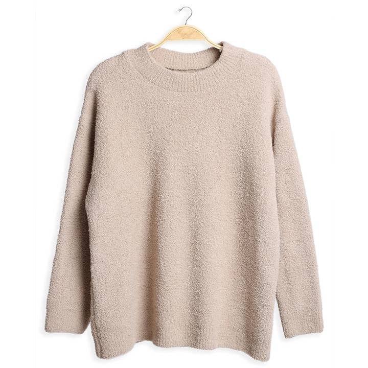 Fashion City - Wholesale Knit Sweater - Women's - Solid Color Crew Neck Plain Sweater