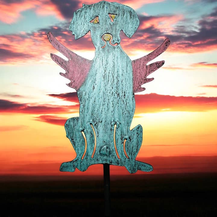 Whimsies - Wholesale Garden/Lawn Stake - Metal Dog Plant stake Pet memorial garden lawn stake Angel