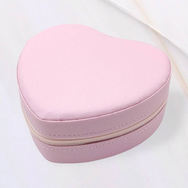 Faux Leather Portable Heart Jewelry Box
 for wholesale by Sensibling Corp.
