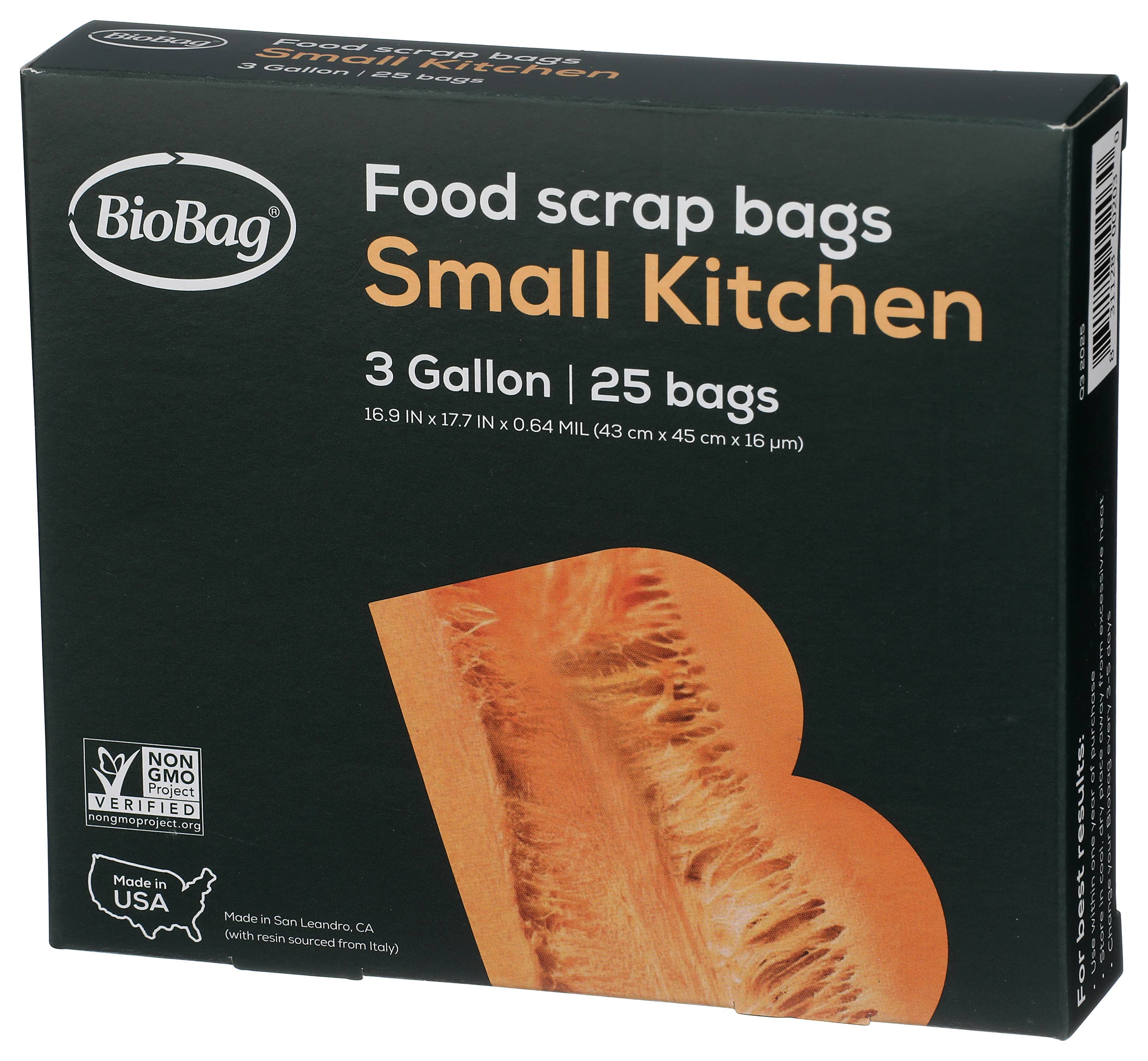 BioBag America Inc - Venta al por mayor Bolsa/envoltorio de alimentos - Bolsa BioBag 100% compostable para residuos de alimentos de 3 galones (300 en total)3