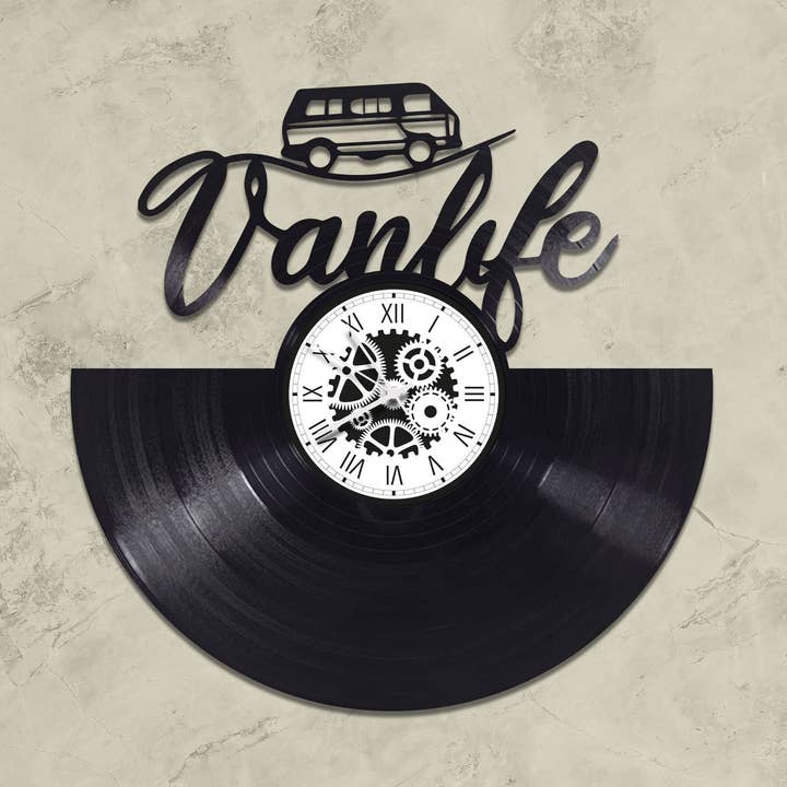 VANLIFE 33 rpm vinylplatenklok voor wholesale door L'atelier d'Ombeline
