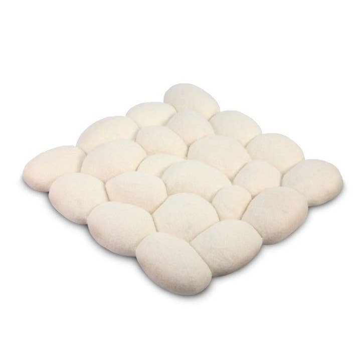 Felted Pebble Chair Cushion- Off white for wholesale by BNB Crafts Inc.