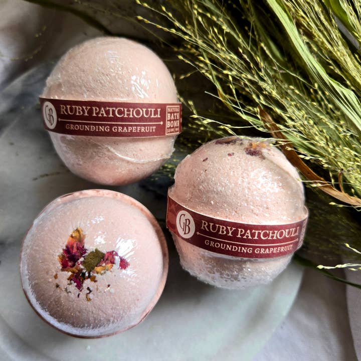 Ruby Patchouli | Natural Bath Bomb for wholesale by Gnat and Bee