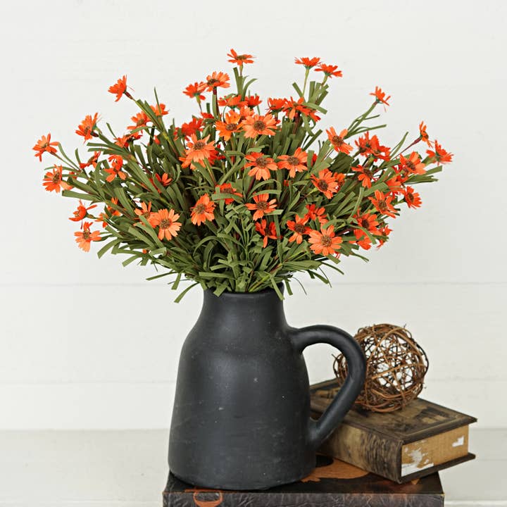 Holiday Depot Inc. - Wholesale Artificial Flowers - ISB61501-18in Mini Mountain Daisy Bush-ORANGE color4