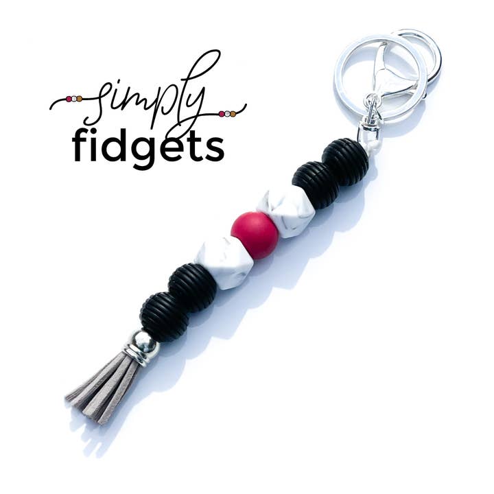Black Beehive with Grey Fringe Tassel On-The-Go Sensory Fidg for wholesale by Shop Simply Fidgets