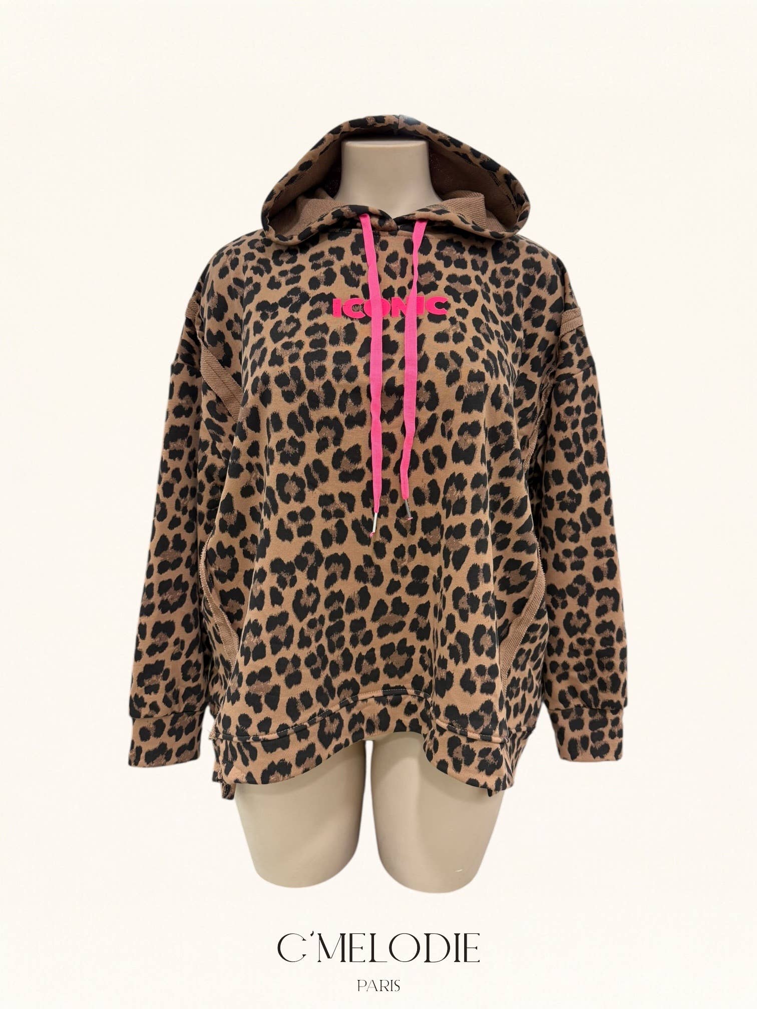 C'MELODIE – Hoodie – Mulher por atacado – Grande Tamanho - Hoodie com estampa de leopardo4