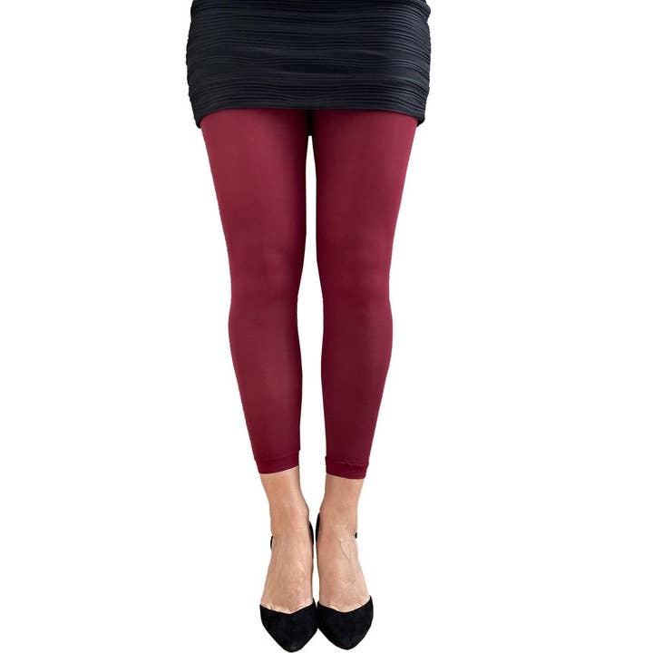 Malka Chic - Wholesale Tights - Women's - Burgundy Footless Tights For Women From SM to 5XL1