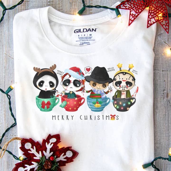 Merry Christmas Horror Movie Characters shirt, Christmas shi for wholesale by OneStopSapphireShop