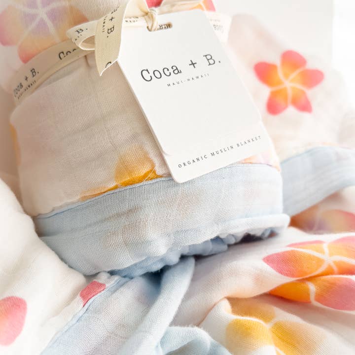 Coca + B.™ - Wholesale Milestone Blanket - Kids & Baby - Organic Plumeria Baby Blanket | Tropical Nursery Decor5