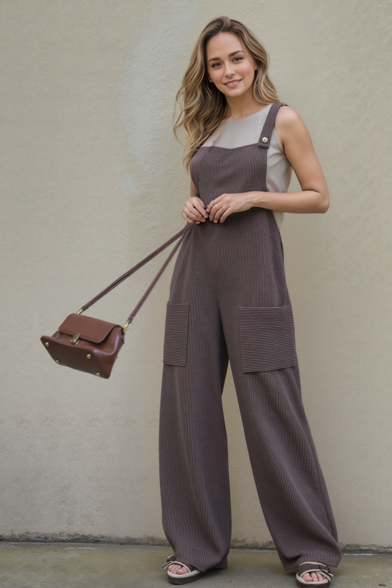 HEIMISH - Wholesale Jumpsuit - Women's - EP6810-10 SLEEVELESS SOLID URBAN RIBBED JUMPSUITS18