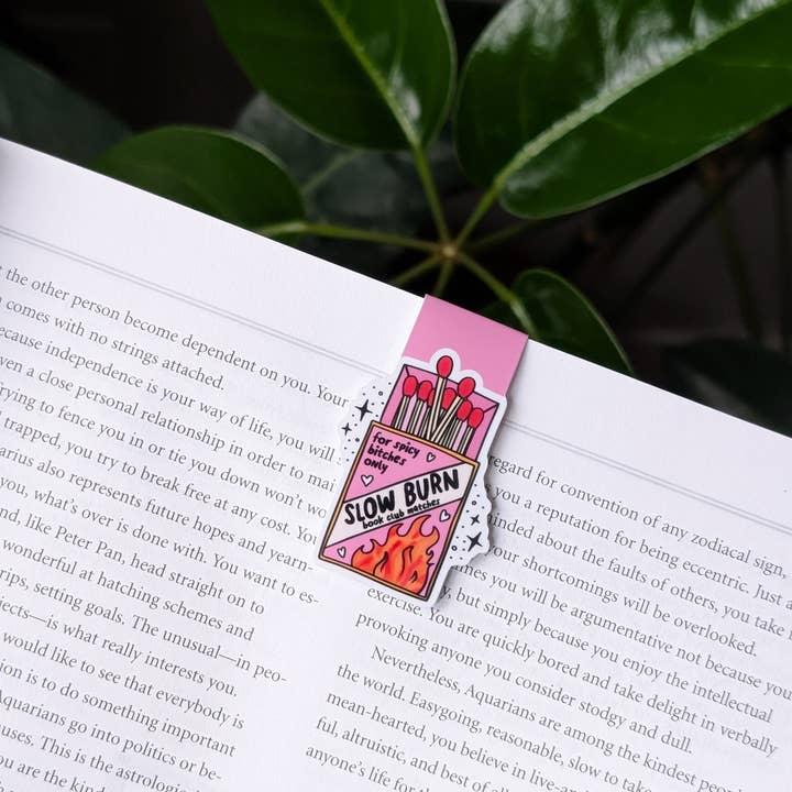 Moonlit Creations – wholesale Bookmark – Slow Burn Magnetic Bookmark Spicy Bookish Matchbook Design1