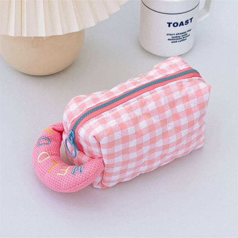KiddieKickz - Wholesale Pencil Case/Pouch - Plaid Cotton Embroidered Pencil Case1