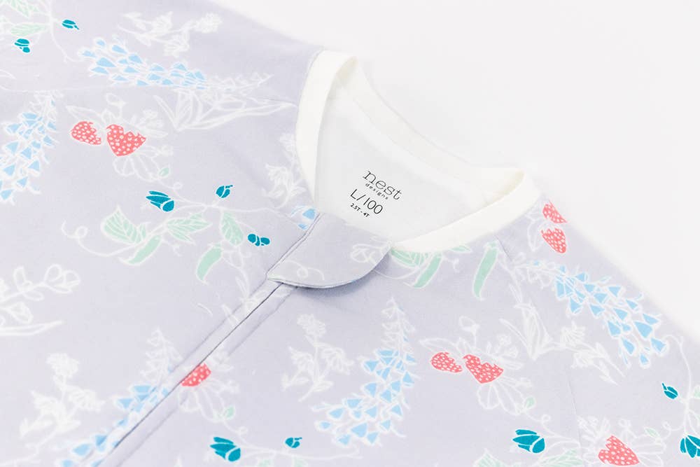 Nest Designs - Wholesale Sleepsuit - Baby - 1.0 TOG Organic Long Sleeve Sleep Suit - Garden Bounty2