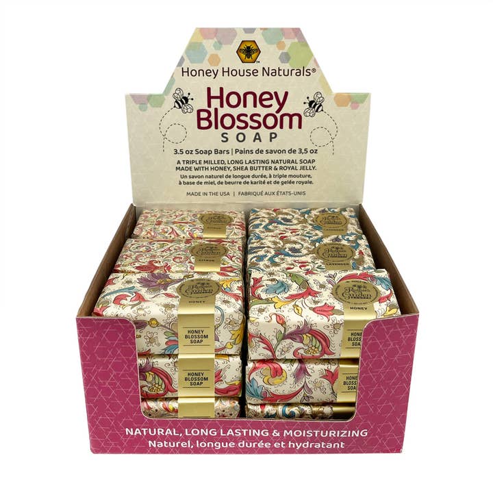 Honey House Naturals - Wholesale Bar Soap - Private Label - Wrapped Soap Display - 18 Piece