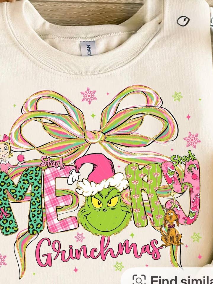 LakeDazes - Wholesale Graphic Sweatshirt - Women's - Merry Grinchmas Sweatshirt, Grinch Sweatshirt, Christmas