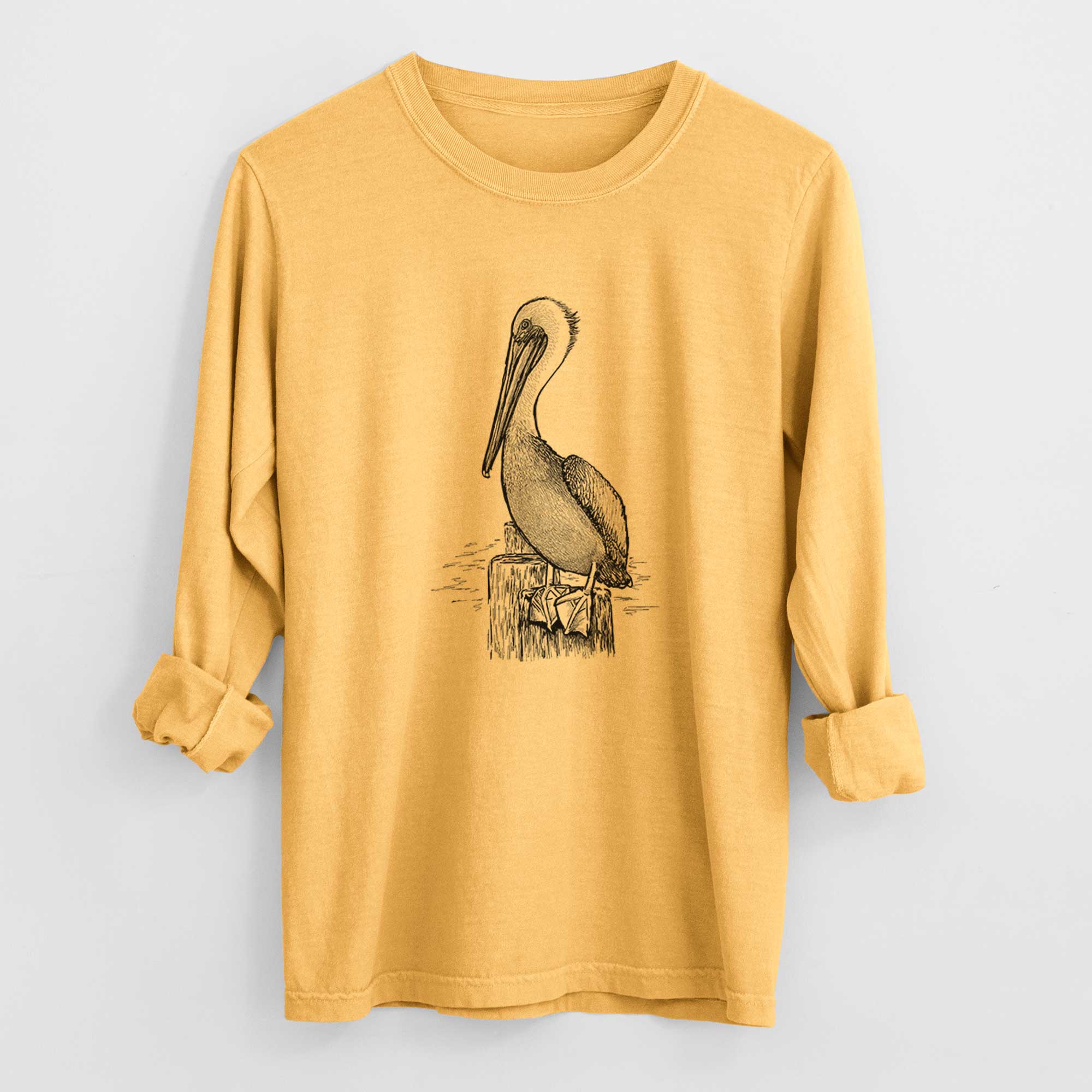 Because Tees - Wholesale Screen Printed T-Shirt - Unisex - Pelecanus occidentalis - Brown Pelican - Heavyweight 100% Cotton Long Sleeve12