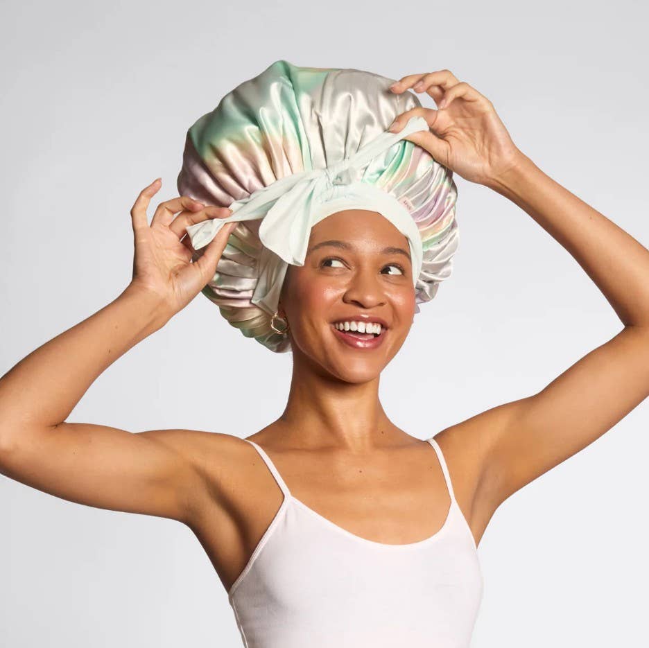 KITSCH - Wholesale Slaapmuts - Dames - Verstelbare oversized satijnen haarmuts - Aura1