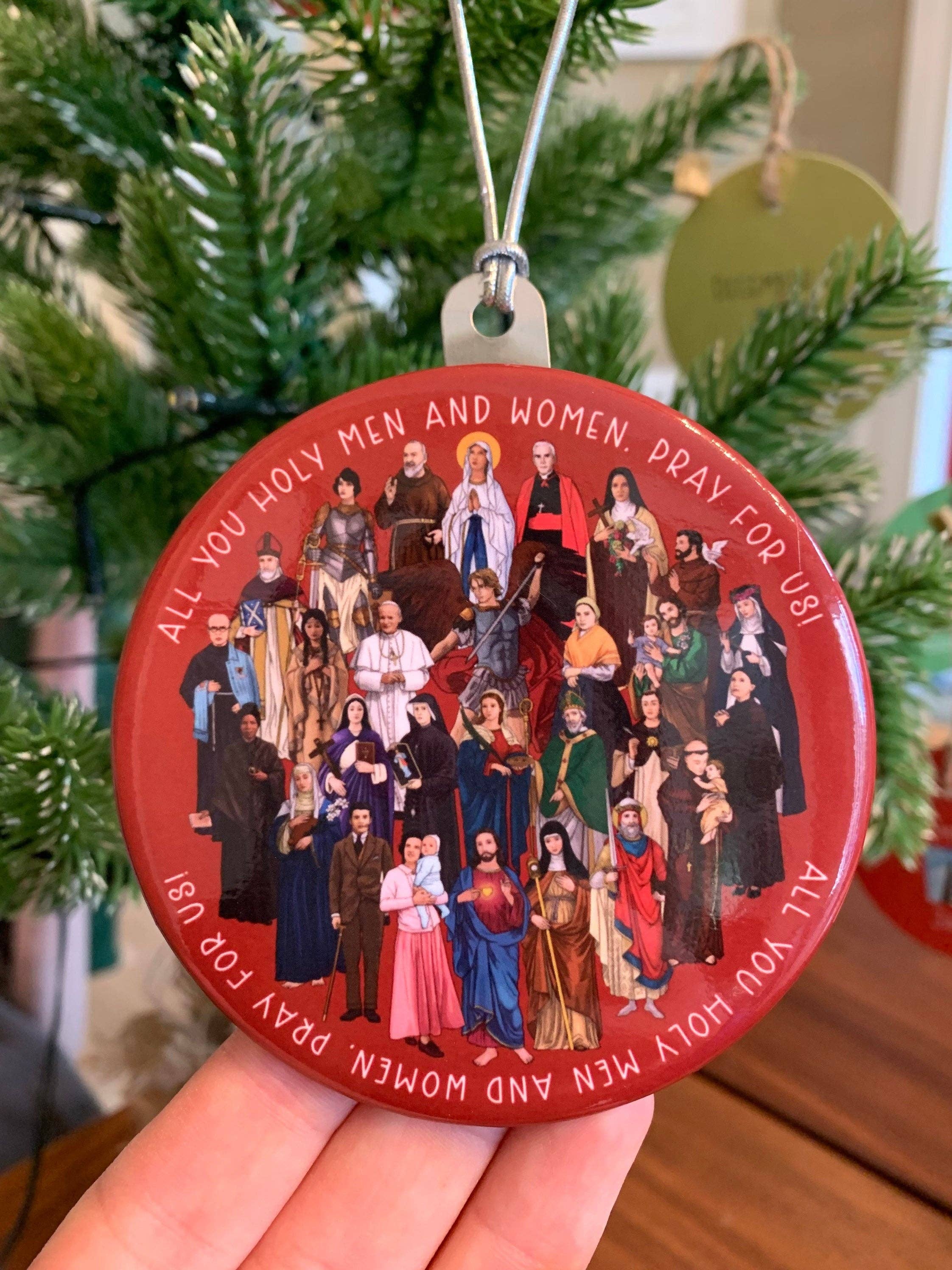 Meyer Market Designs - Wholesale Ornament - Catholic Saints Christmas Ornament 2. Baptism Gift. Mary, St. Michael Ornament. Catholic Christmas Gift. First Communion Gift. Pray for Us3