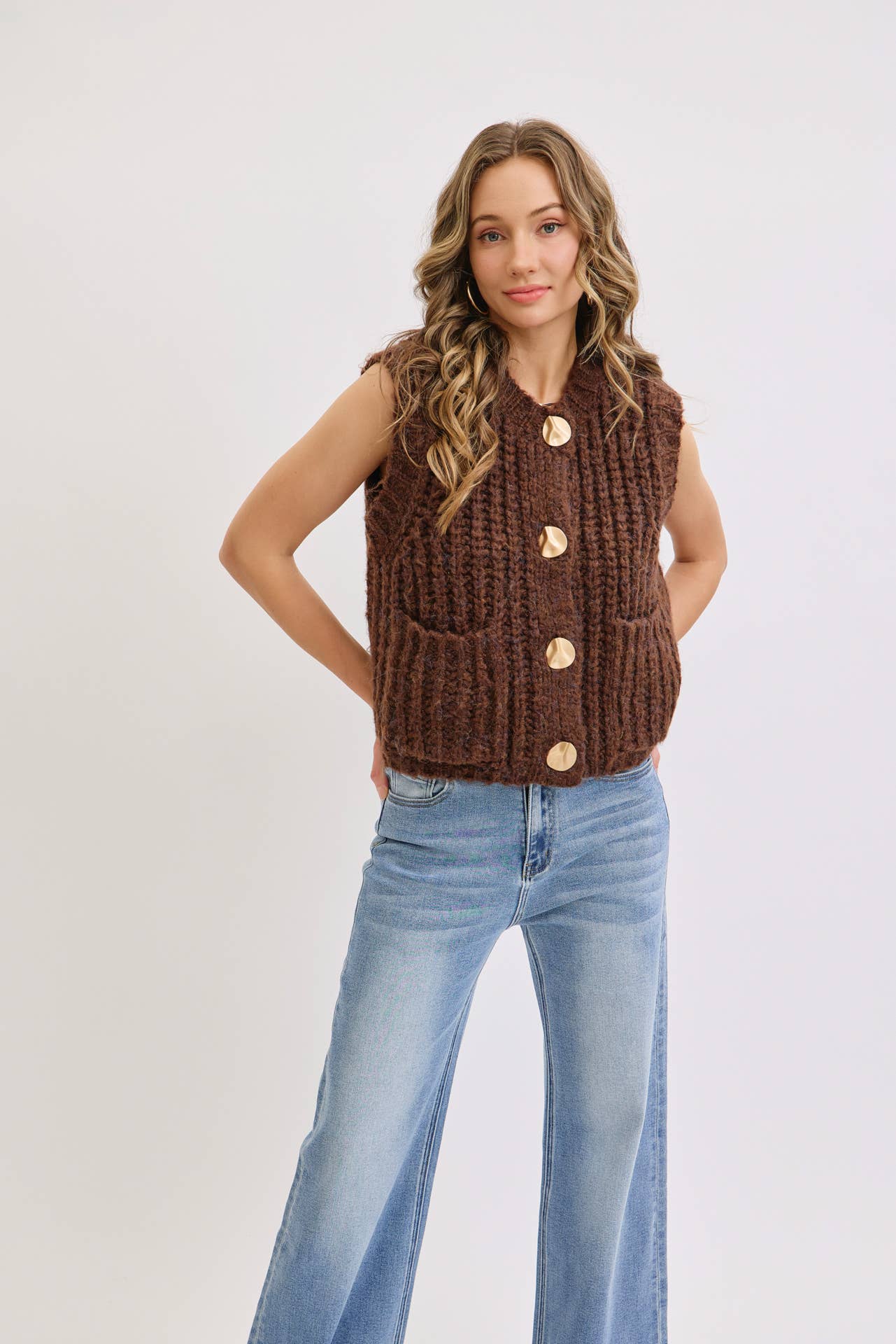 Sweet Lovely by Jen - Wholesale Knit Sweater - Women's - CHUNK SWEATER KNIT VEST 8