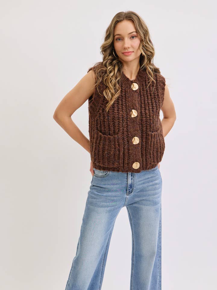 Sweet Lovely by Jen - Wholesale Knit Sweater - Women's - CHUNK SWEATER KNIT VEST 8