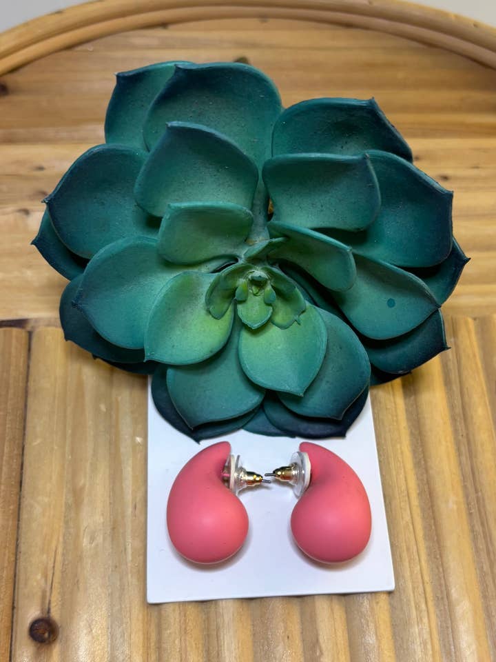 Pink Teardrop Studs for wholesale by Tidal Creek Boutique