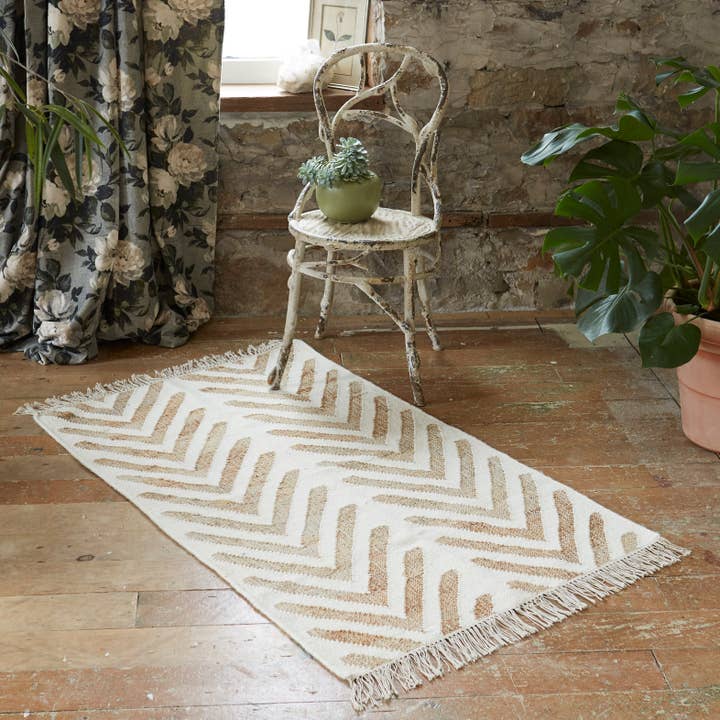 Jute and Cotton Chevron Rug for wholesale by Patina Vie