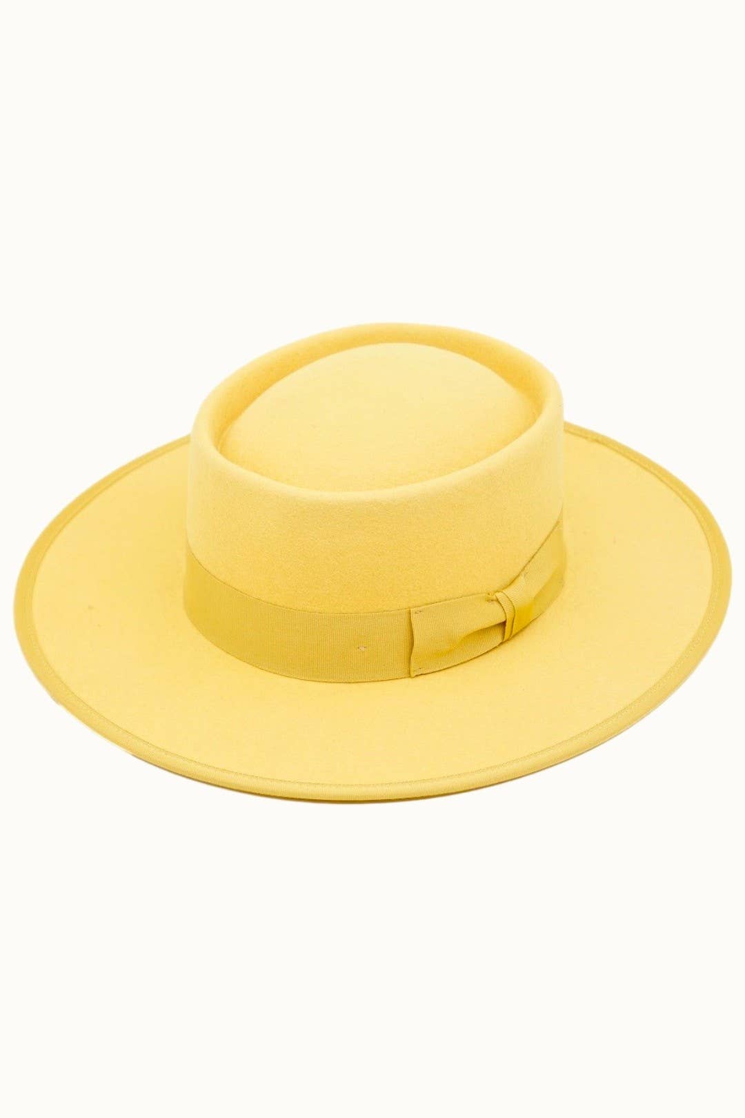 Olive & Pique - Vendita all'ingrosso Fedora - Unisex - VIDA - Cappello da giocatore in feltro 100% lana, foderato in raso, unisex, giallo2