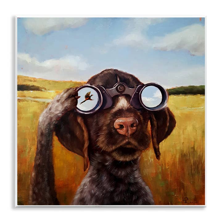 Stupell Industries - Wholesale Wall Sign - Dog Watching Bird Binoculars - Unframed Wall Art