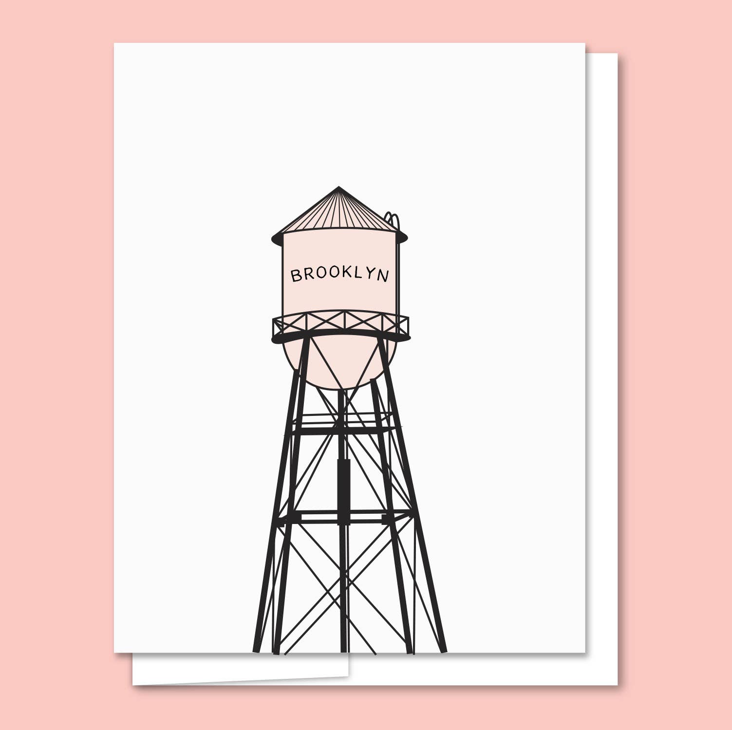 Quick Brown Fox Letterpress - Wholesale Everyday Greeting Card - Brooklyn Water Tower - Letterpress Everyday Card1