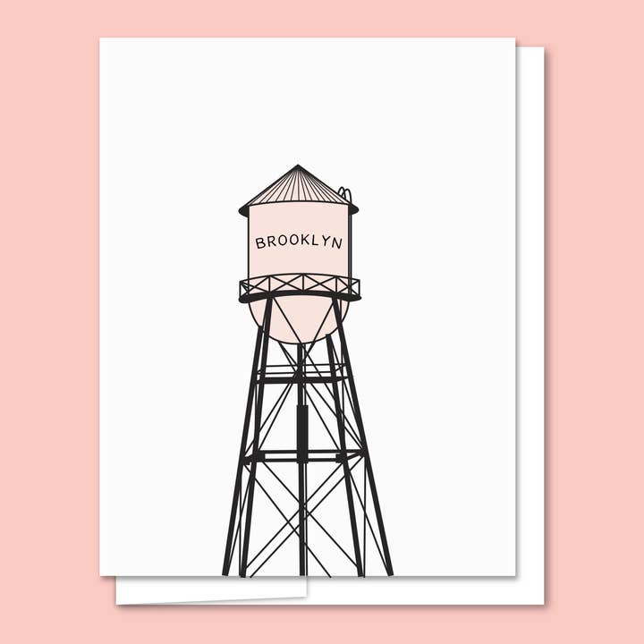 Quick Brown Fox Letterpress - Wholesale Everyday Greeting Card - Brooklyn Water Tower - Letterpress Everyday Card1