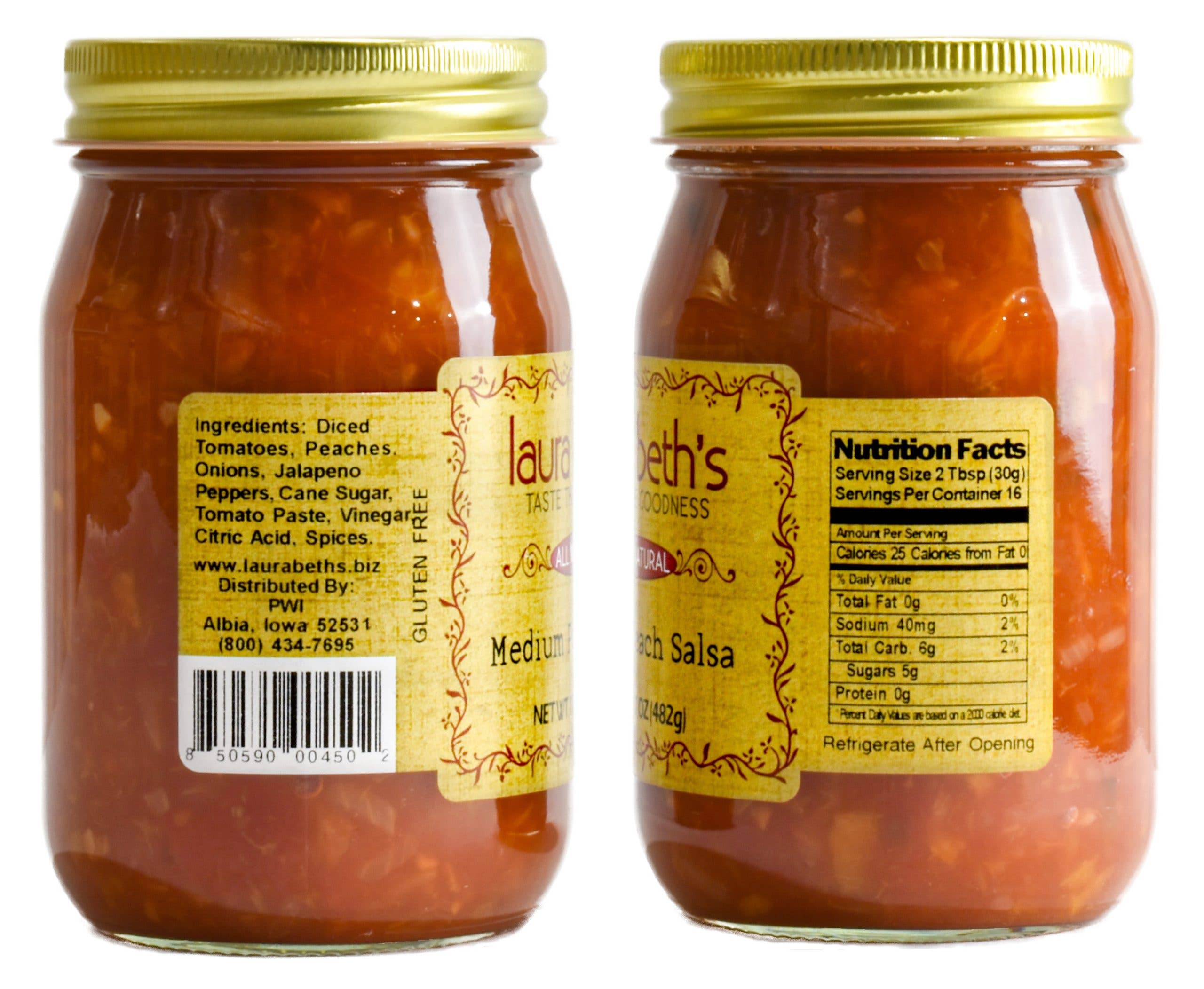 IOWA SMOKEHOUSE - Wholesale Salsa - Peach Medium (12/case)1