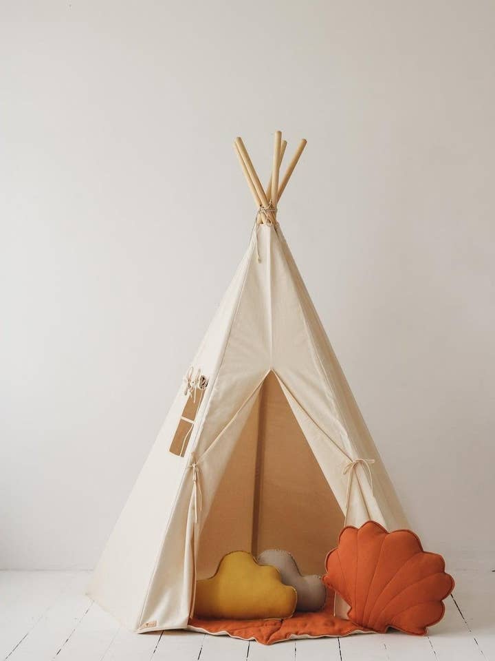 “Beige” Teepee and Mat Set for wholesale by Moi Mili
