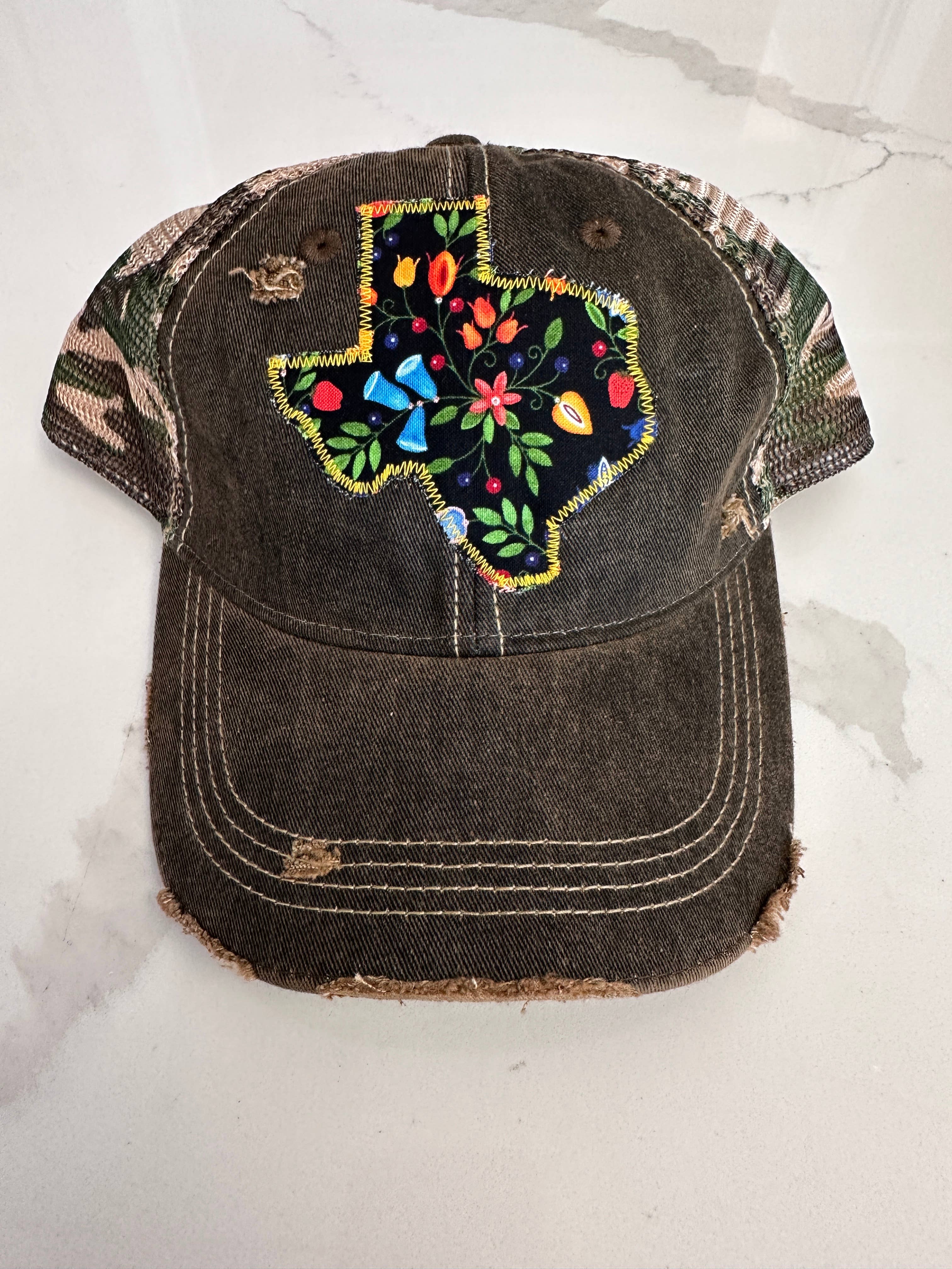 Sweet Texas Treasures - Wholesale Trucker Hat - Unisex - Hollie Floral Dirty Trucker Hat2