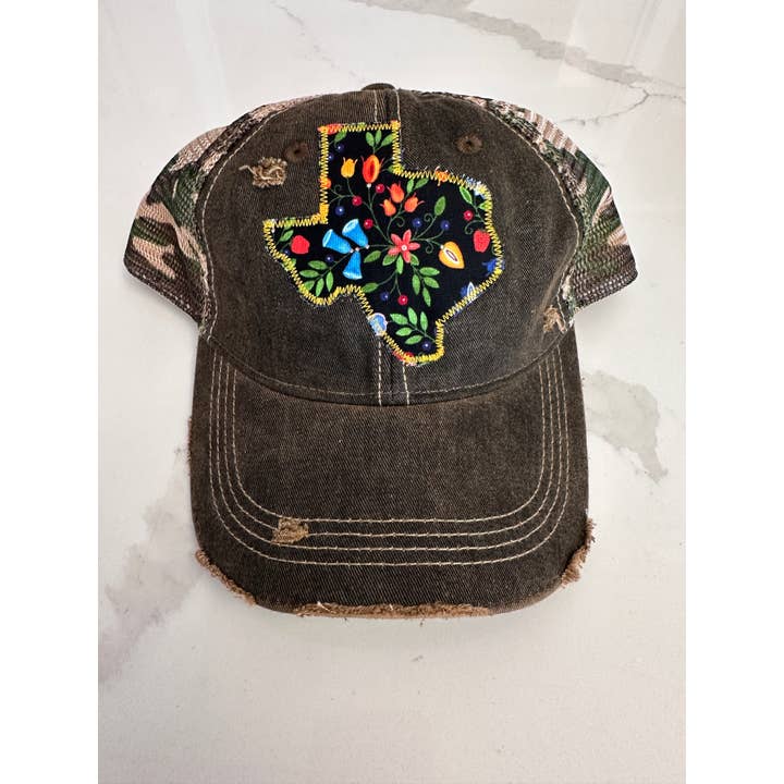 Sweet Texas Treasures - Wholesale Trucker Hat - Unisex - Hollie Floral Dirty Trucker Hat2