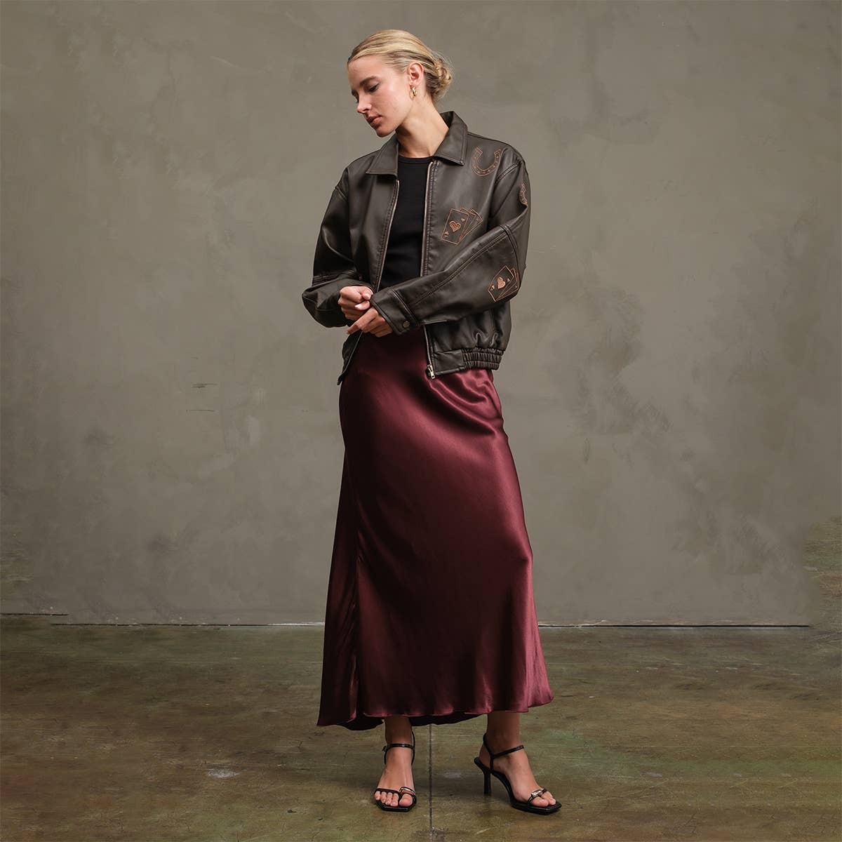 RAISONNEL - Wholesale Skirt - Women's - Satin Slip Skirt - RS104920