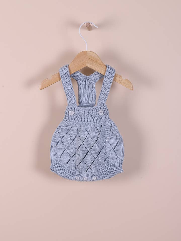 Shoulder straps shortie knitted in organic cotton | PURE for wholesale by Wedoble: sustainable children's fashion