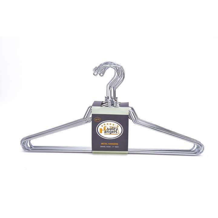 Quality Hangers - Wholesale Clothes Hangers - M013 - Metal Suit Hanger, Swivel Hook, 17 inch - 100 Hangers2