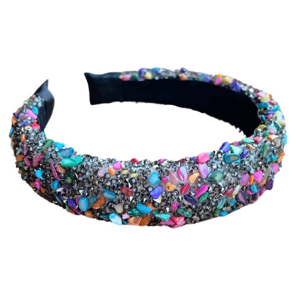 Headbands of Hope | One Purchased One Donated – wholesale Fashion headband – women's – All That Glitters Headband - Multi Colored + Gunmetal1