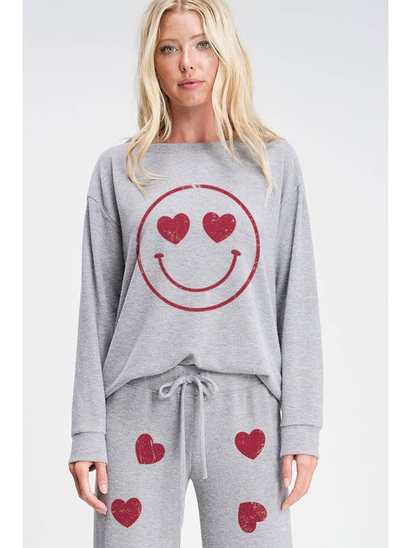 Lemon Tree - Wholesale Lounge Set - Women's - Heart smile sleep lounge wear set1