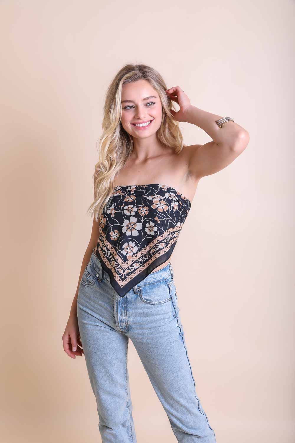 Leto Accessories - Wholesale Scarf - Women's - Boho Floral Anemone Bandana – Oversized Scarf in Yellow, Red3