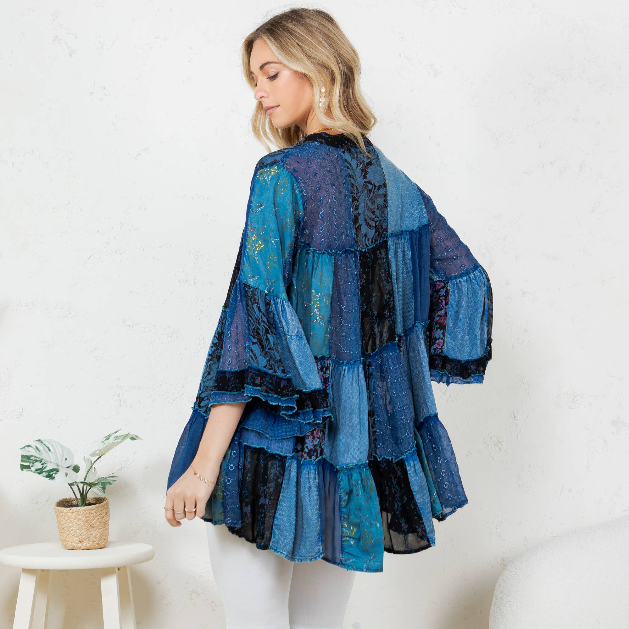 Young Threads - Venta al por mayor Blusa - Mujer - Top Jhabla con Cuello de Banda Teñido Chic (Nuevo Color)7