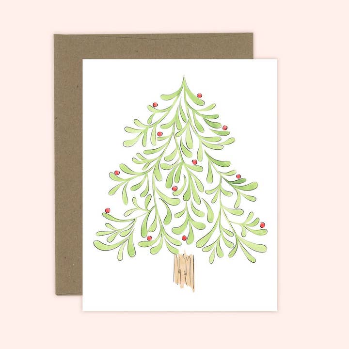 Julgran - Grönt julkort för julhälsning för wholesale av Almeida Illustrations