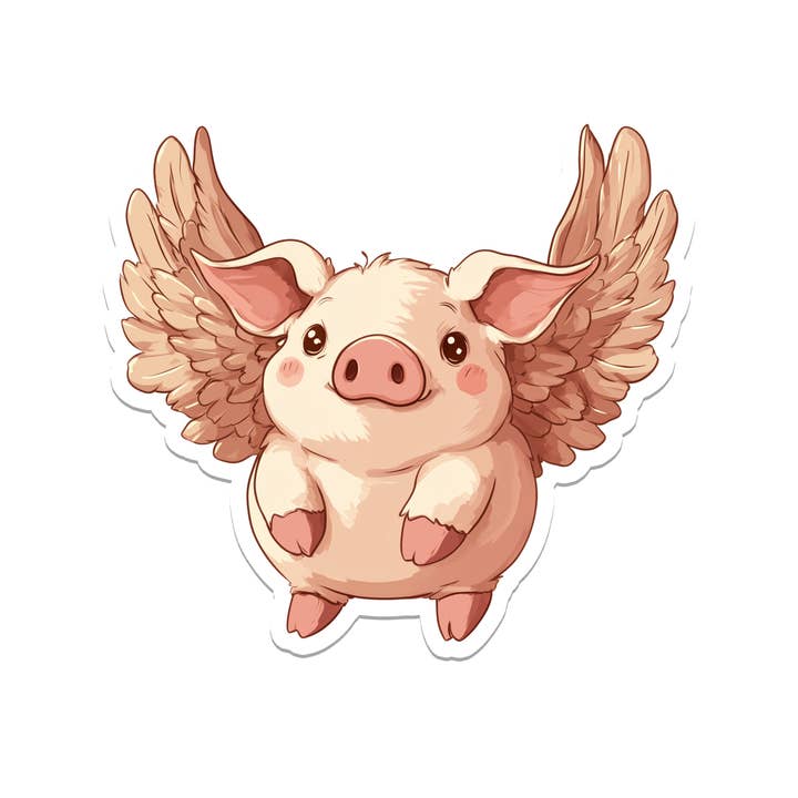 Rebel and Siren - Wholesale Sticker - Flying Pig | Animal | Cute | Waterproof Sticker | 2.5"