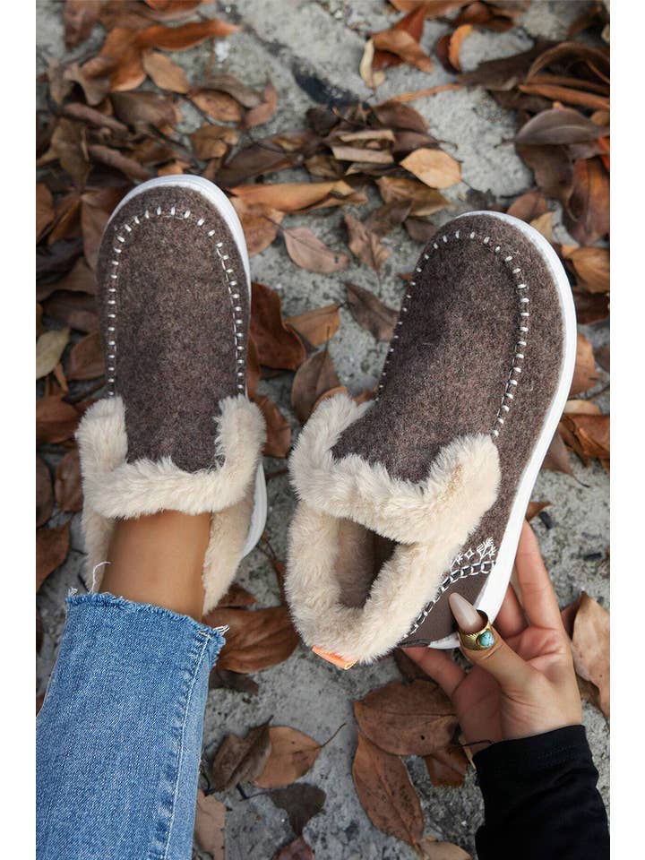 Little Daisy Closet - Wholesale Boots - Women's - LDC Suede Stitching Patchwork Plush Lined Anklet Boots
