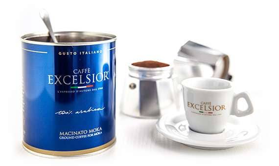 Caffè Excelsior – Großhandel Gemahlener Kaffee – Gemahlener Mokka-Kaffee in Dose 250 g | 100 % Arabica1