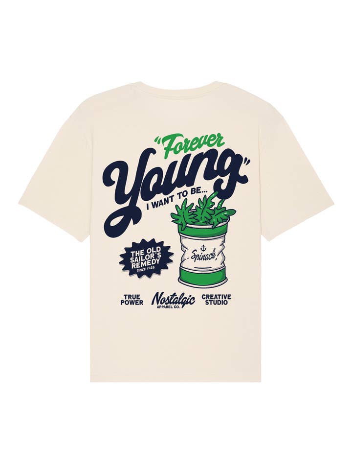 Forever Young | Natural Tee for wholesale by Nostalgic Apparel