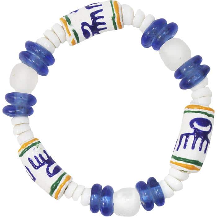 Adinkra-Beauty: Bracelet - White for wholesale by Global Mamas