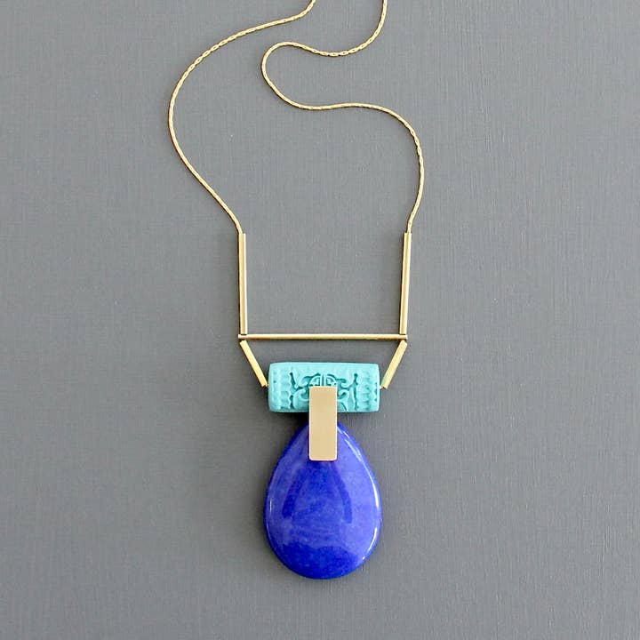 David Aubrey Jewelry - Wholesale Pendant/Charm Necklace - KYL326 carved turquoise pendant necklace