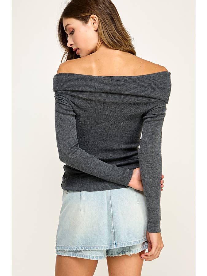 Miss Love - Wholesale Knit Sweater - Women's - OFF SHOULDER KNOT SWEATER8